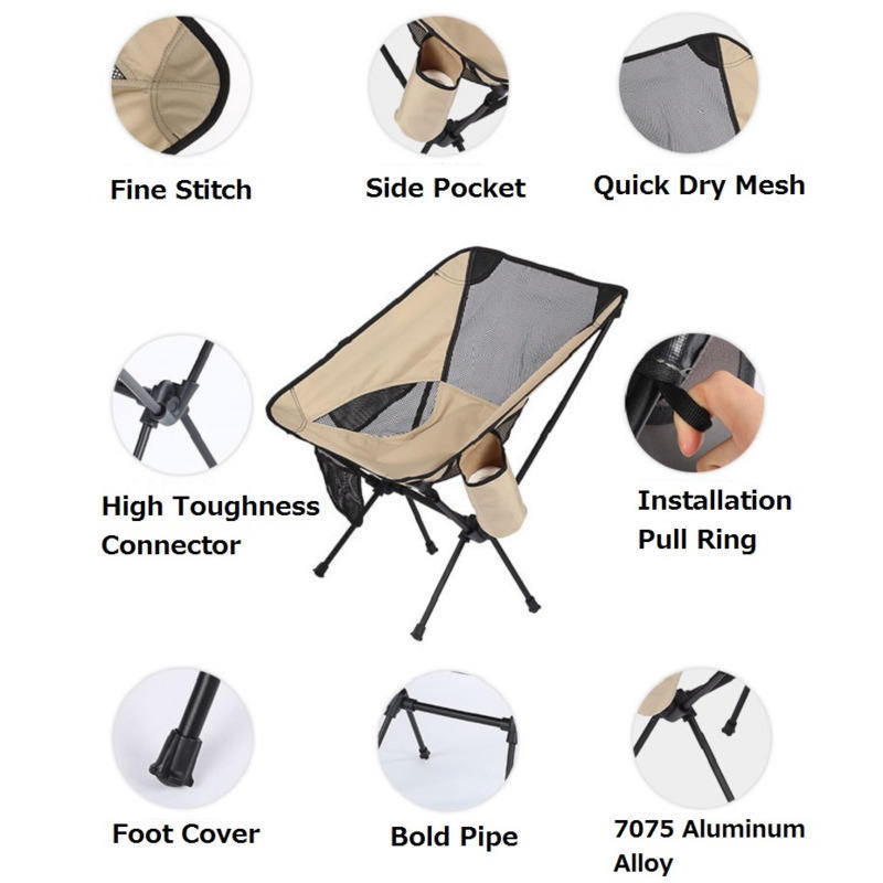 2022 new leisure product lightweight folding aluminum adjustable camping chair 