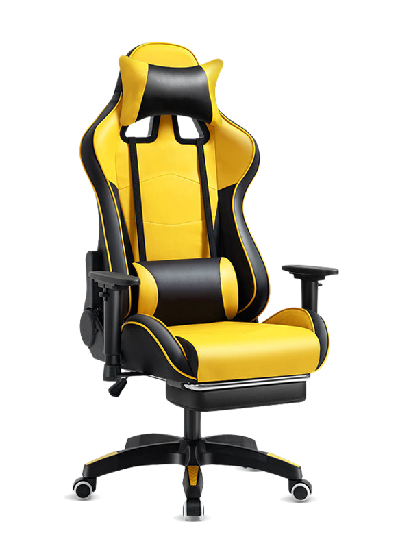 Cheap Yellow and Black PU Leather High Back Office Gaming Chair 