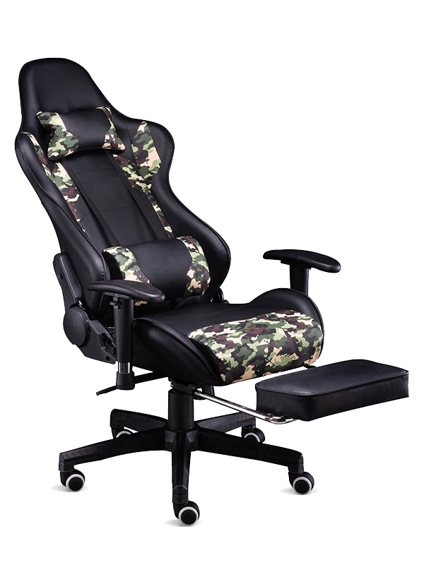 White Game Racing Chair LED Lights Big Gaming Chair Gaming Chair With Footrest 