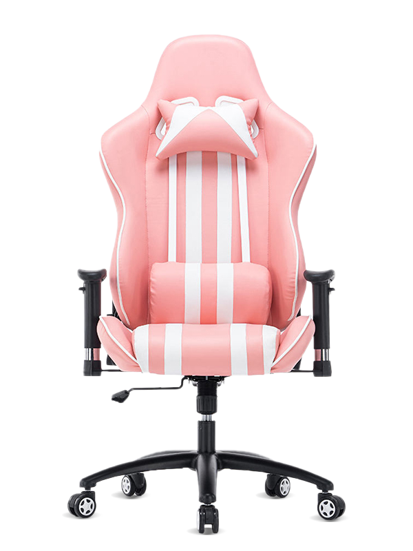 Wholesale cheap gamer computer chair swivel gaming chair pu pink leather ergonomic racing chair with footrest 