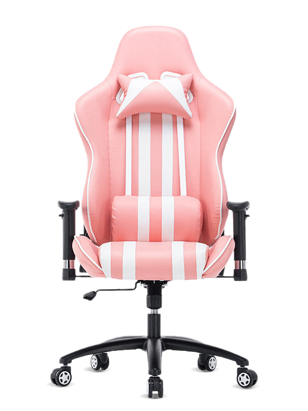 Wholesale cheap gamer computer chair swivel gaming chair pu pink leather ergonomic racing chair with footrest 