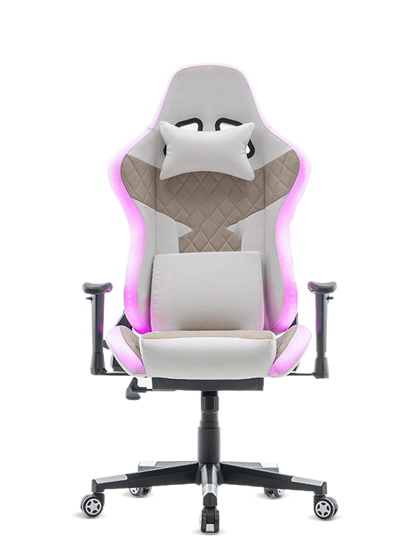 luxury gaming gamer computer chair in pu leather with headrest and waist pillow 